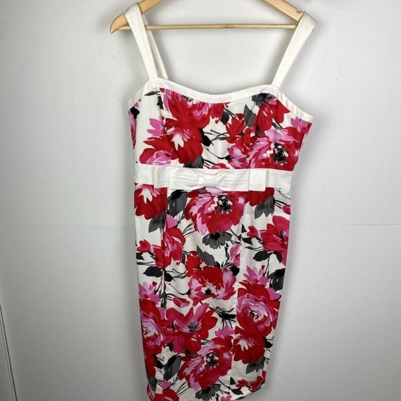 Diana Ferrari Dresses & Skirts - Diana Ferrari Size 10 Women's Pencil Dress White Pink Floral